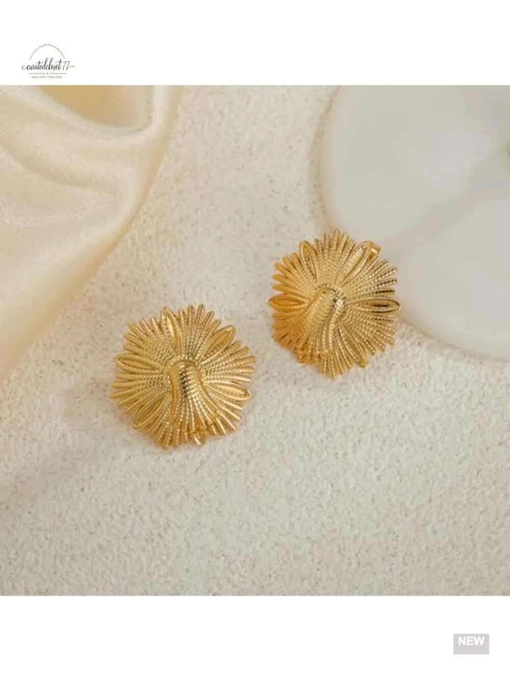 Geometric Irregular Gold Stainless Steel Stud Earrings Statement Chunky